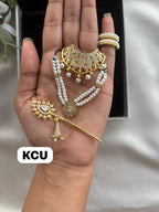 Exclusive AD white pearl jewellery set (Size -2/3no) S117