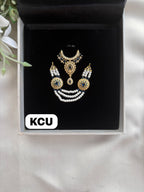 Exclusive AD white pearl jewellery set (Size -2/3no) S118