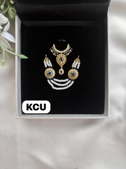 Exclusive AD white pearl jewellery set (Size -2/3no) S118