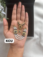 Exclusive AD white pearl jewellery set (Size -2/3no) S118